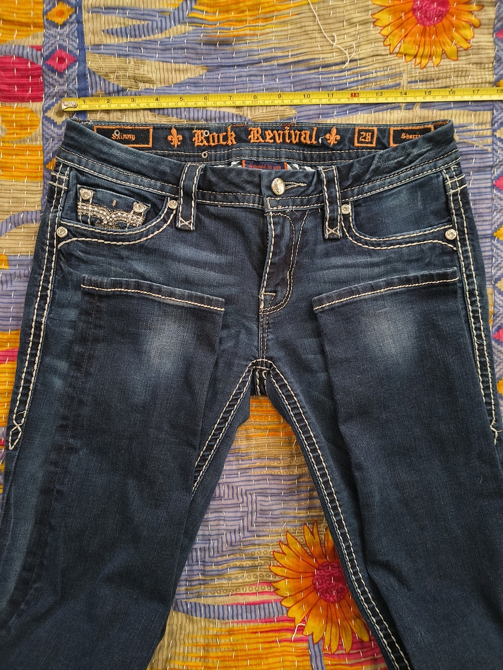 Rock Revival Womens Dark Blue Skinny Jeans